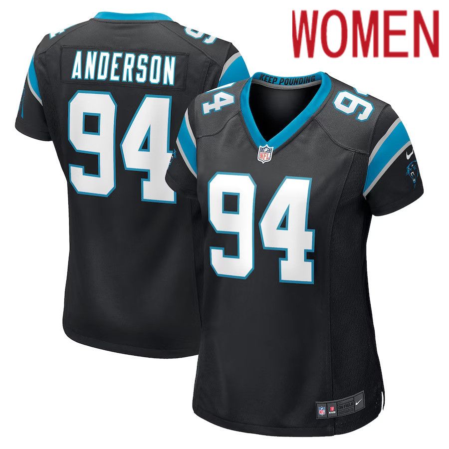 Women Carolina Panthers #94 Henry Anderson Nike Black Game Player NFL Jersey